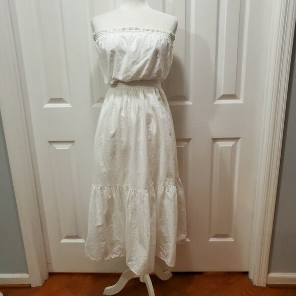 Lilly Pulitzer White Eyelet Maxi Dress M | Coastal Luxe Resort Bridal Boho - Picture 4 of 12